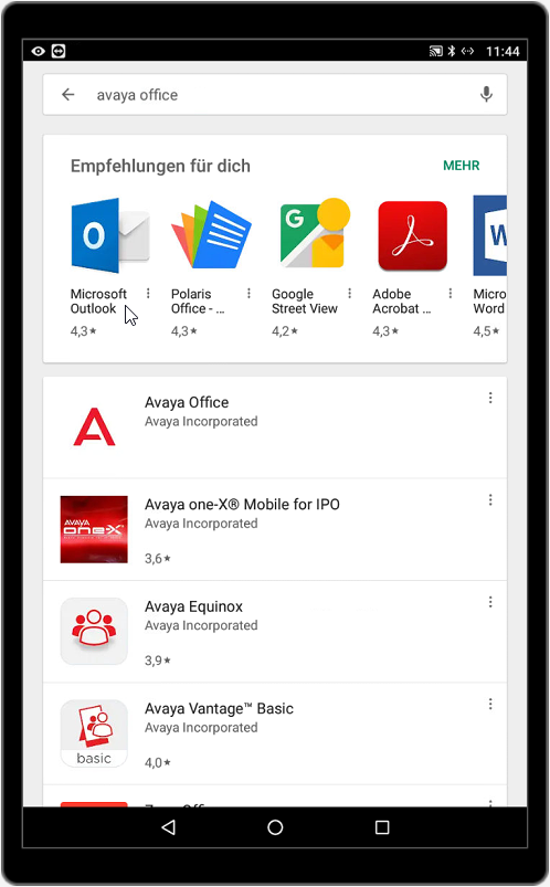 Wie installiert man die Avaya Vantage App?