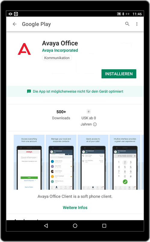 Wie installiert man die Avaya Vantage App?